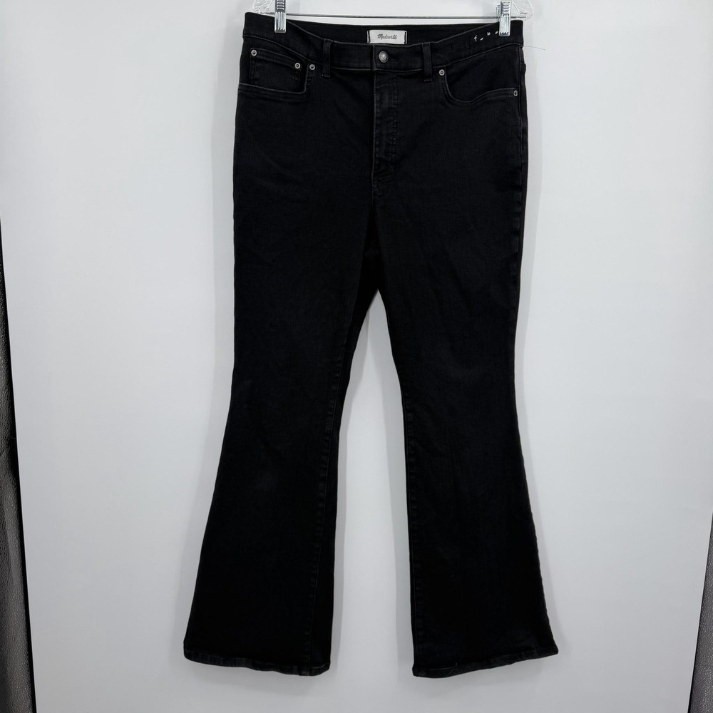 Madewell Jeans Womens 32 Black Flare The Stretch Flare Pockets High Rise